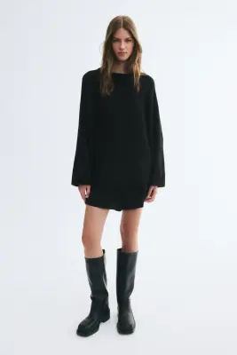 Lace-trimmed jumper - Noir — photo 2