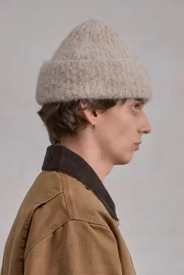 Alpaca Beanie - Beige Chiné — photo 3