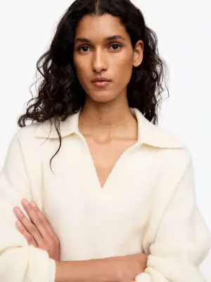 Pull en mélange de laine et d'alpaga - Blanc cassé — photo 4