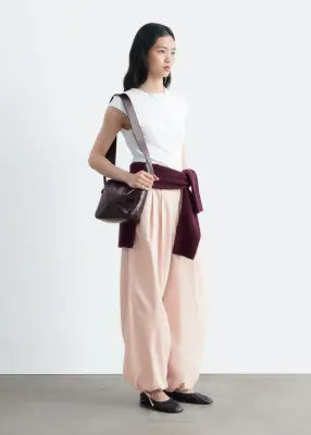Pantalon boule en coton - Rose poudré — photo 4