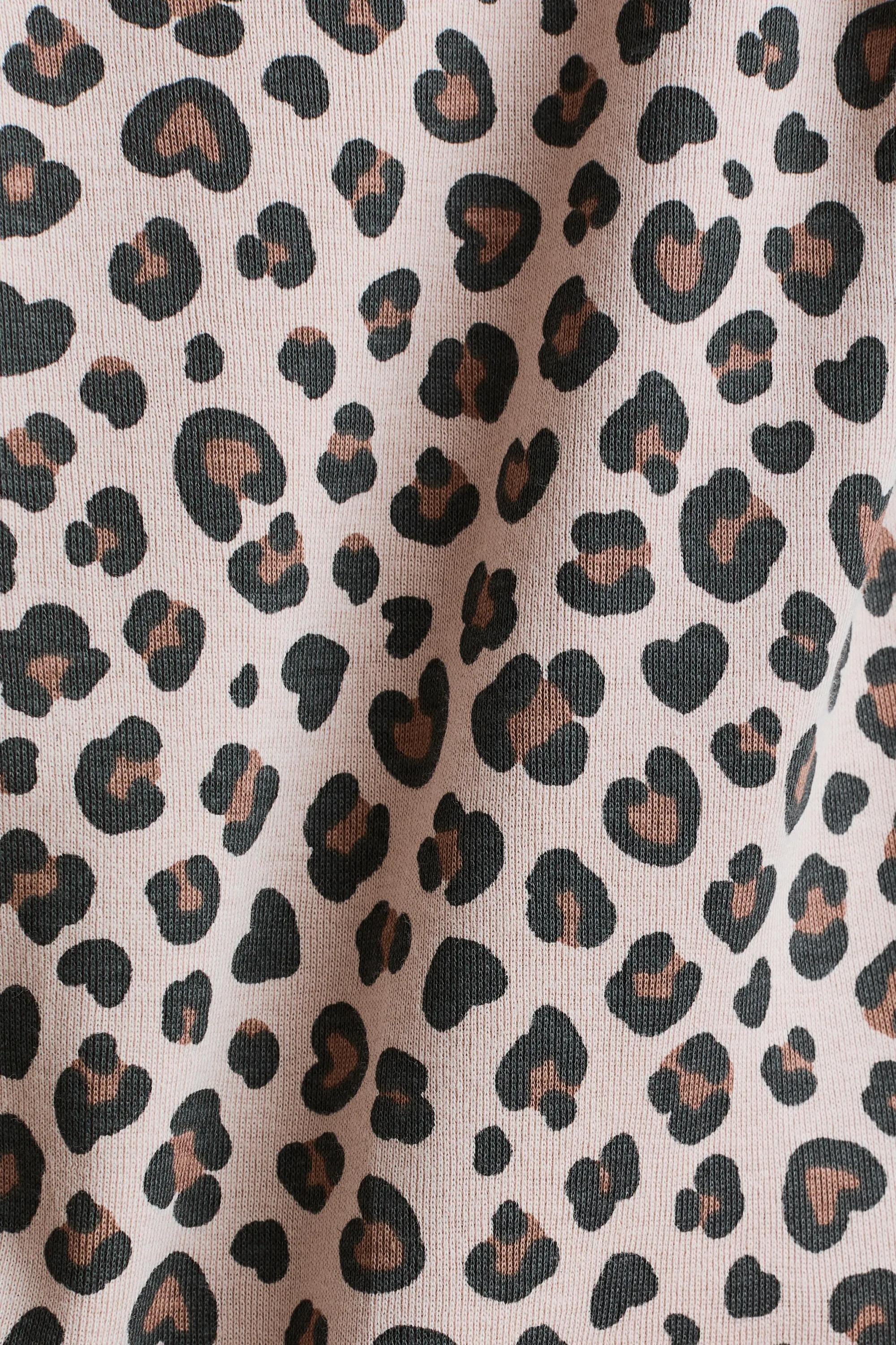 Body imprimé en coton - Beige clair/imprimé léopard