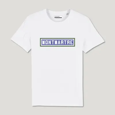 TEE SHIRT COTON BIO IMPRIMÉ - MONTMARTRE - BLANC