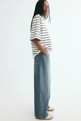 Barrel High Waist Jeans - Bleu denim clair — photo 1