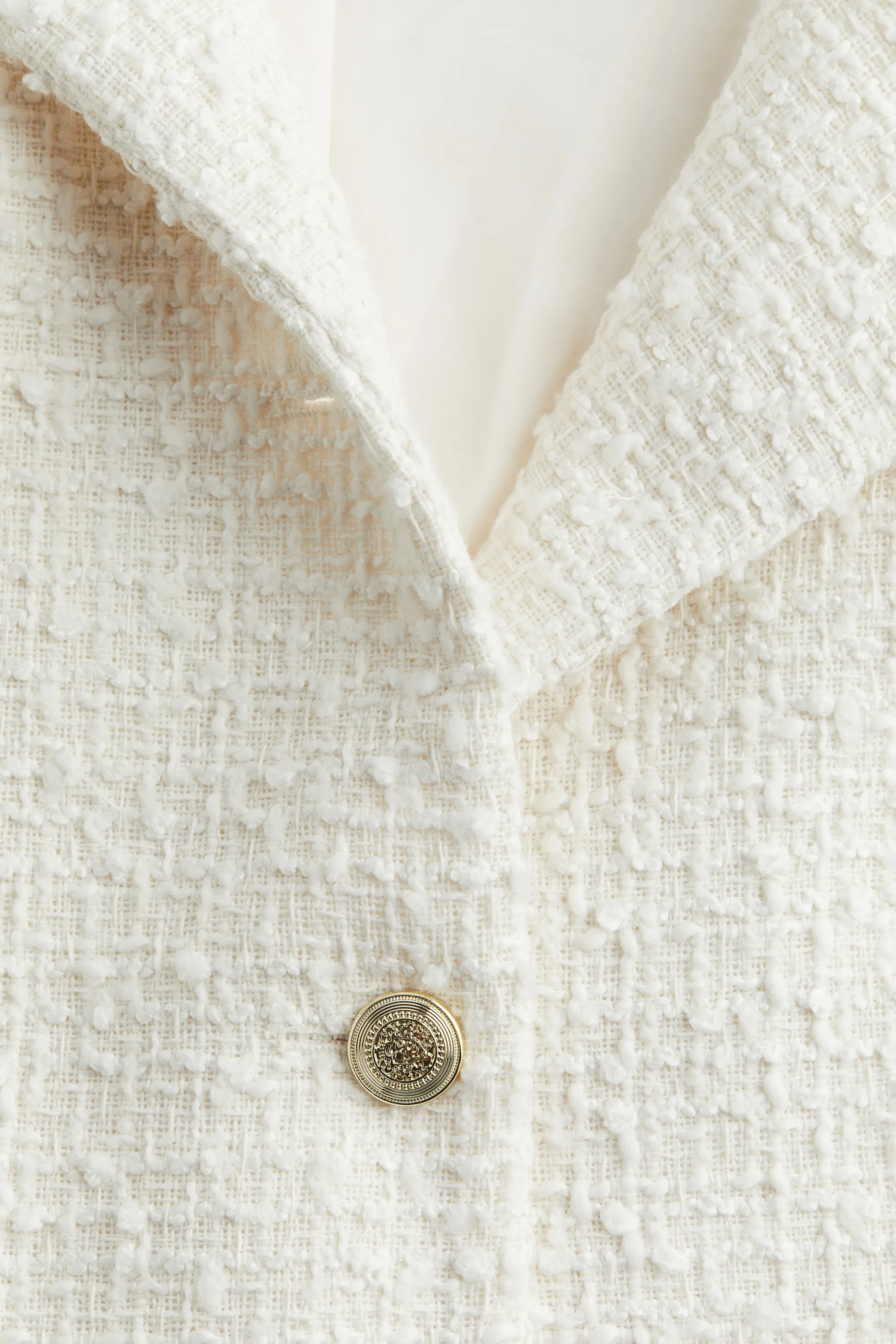 Veste courte en bouclette - Crème