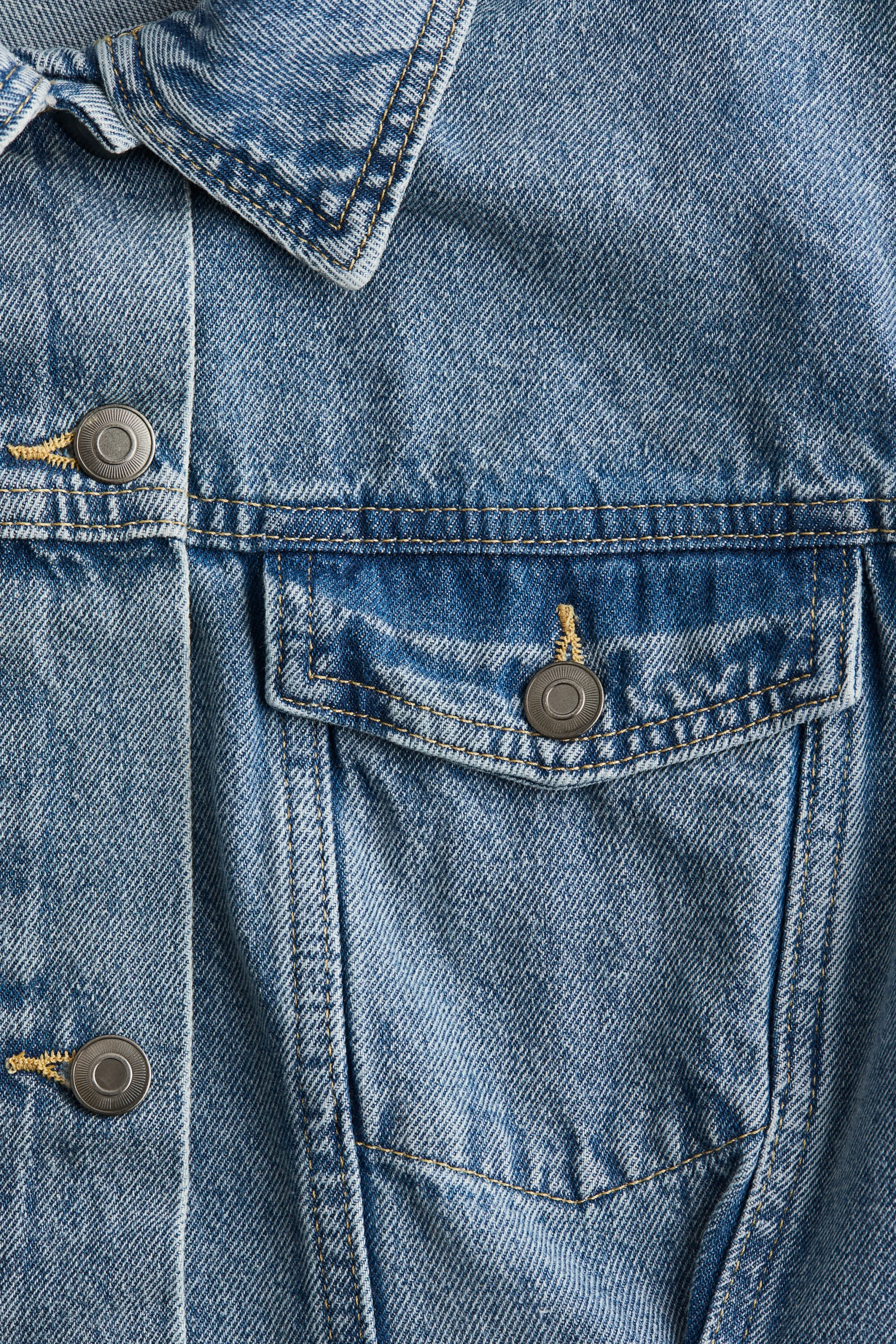 Veste en denim avec taille cintrée - Bleu denim clair