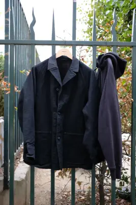 Comoli – Black Denim Work Jacket E03-01003 – BLACK