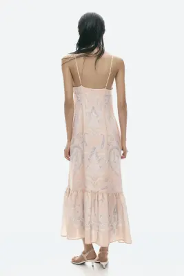 Robe à étages avec bretelles fines - Orange ancien clair/motif — photo 3