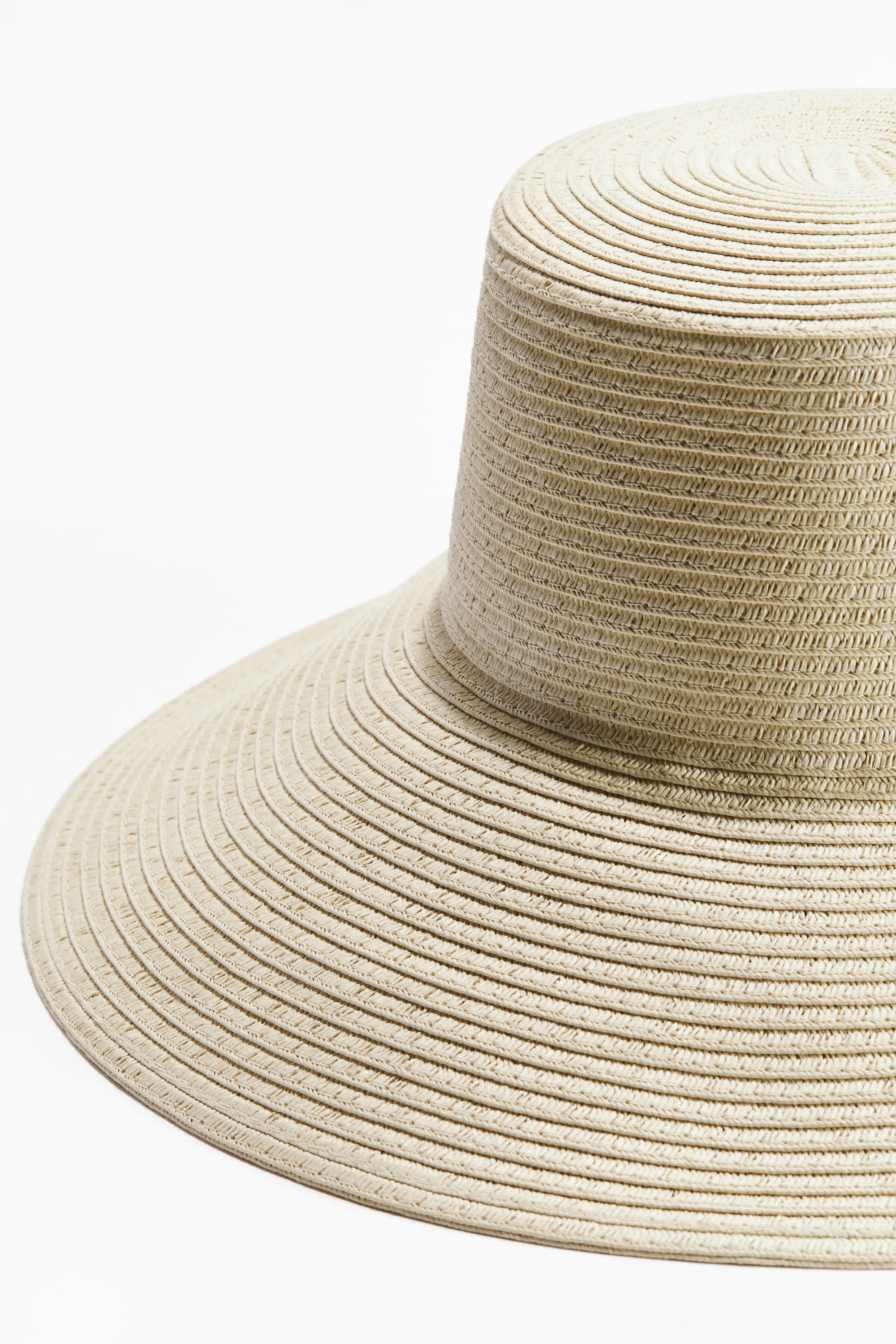 Chapeau de paille à bord rabattu - Beige clair
