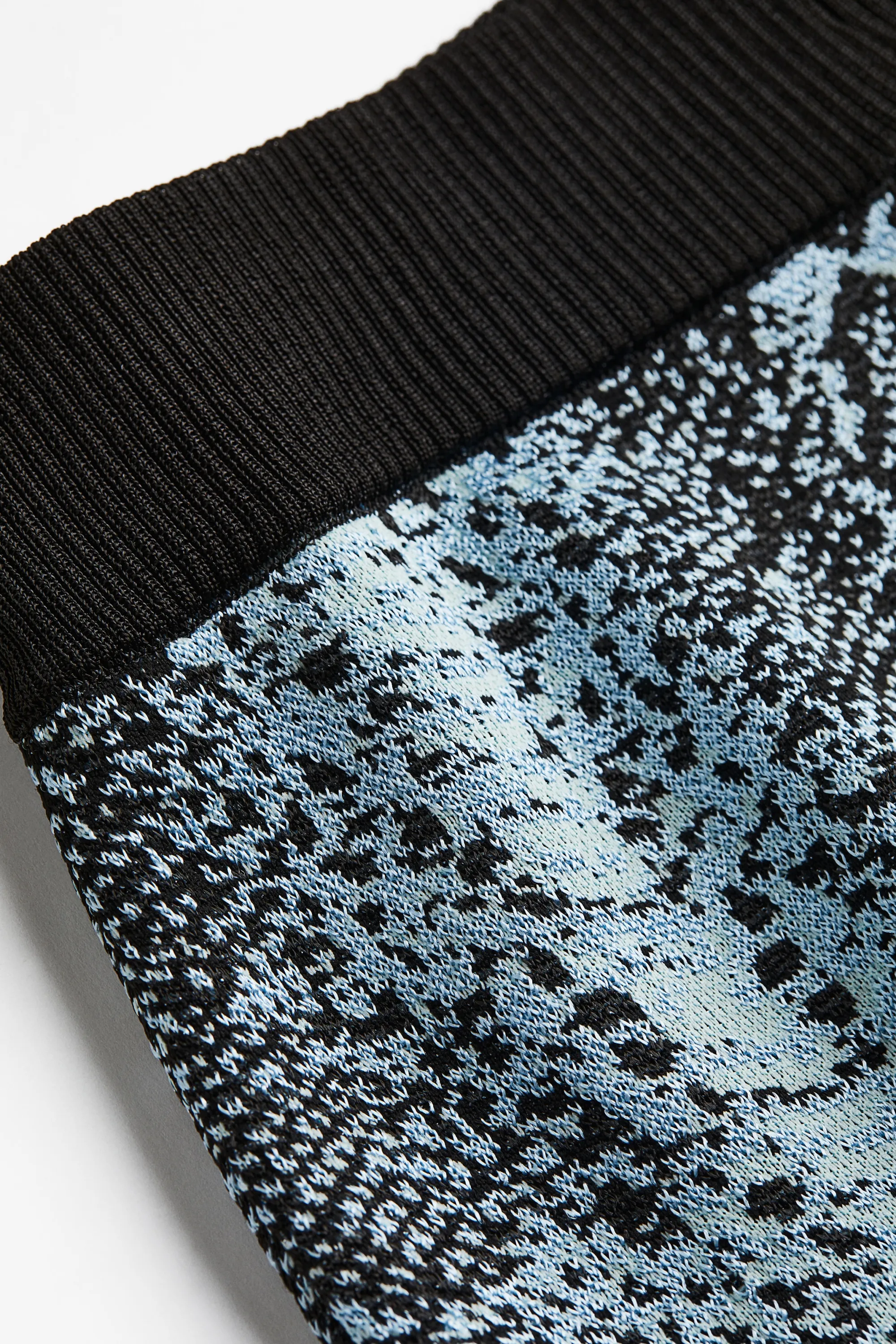Jupe en maille jacquard - Turquoise/motif serpent
