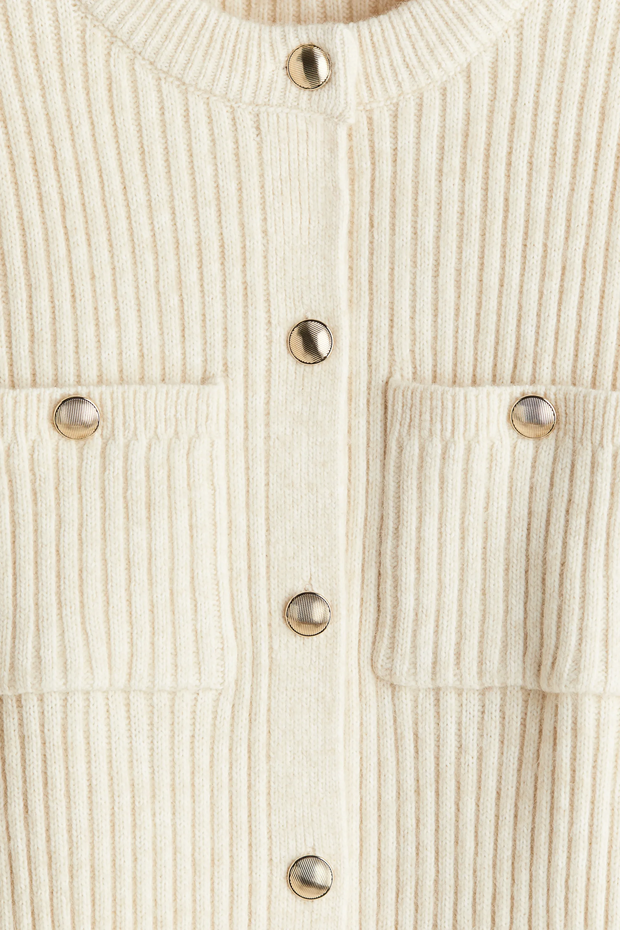 Robe en maille avec poches devant - Beige clair