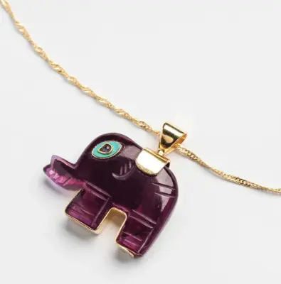 Nouveau ! BOHEMIAN RHAPSODIE PARIS Collier Dumbo Améthyste — photo 1