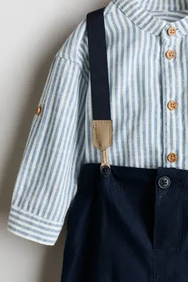 Ensemble habillé 3 pièces - Bleu marine/rayé — photo 1