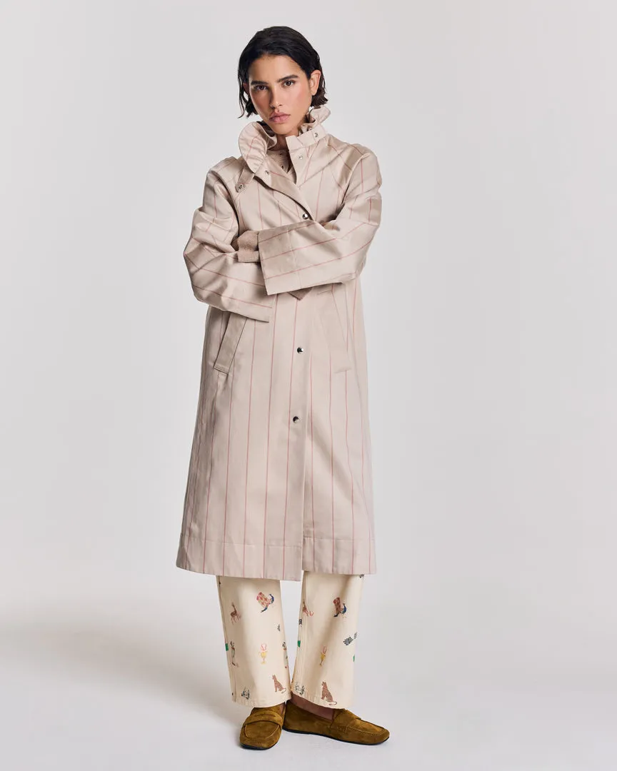 Trench Talma beige et rouge