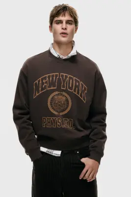 Sweat Loose Fit - Marron foncé/New York — photo 1