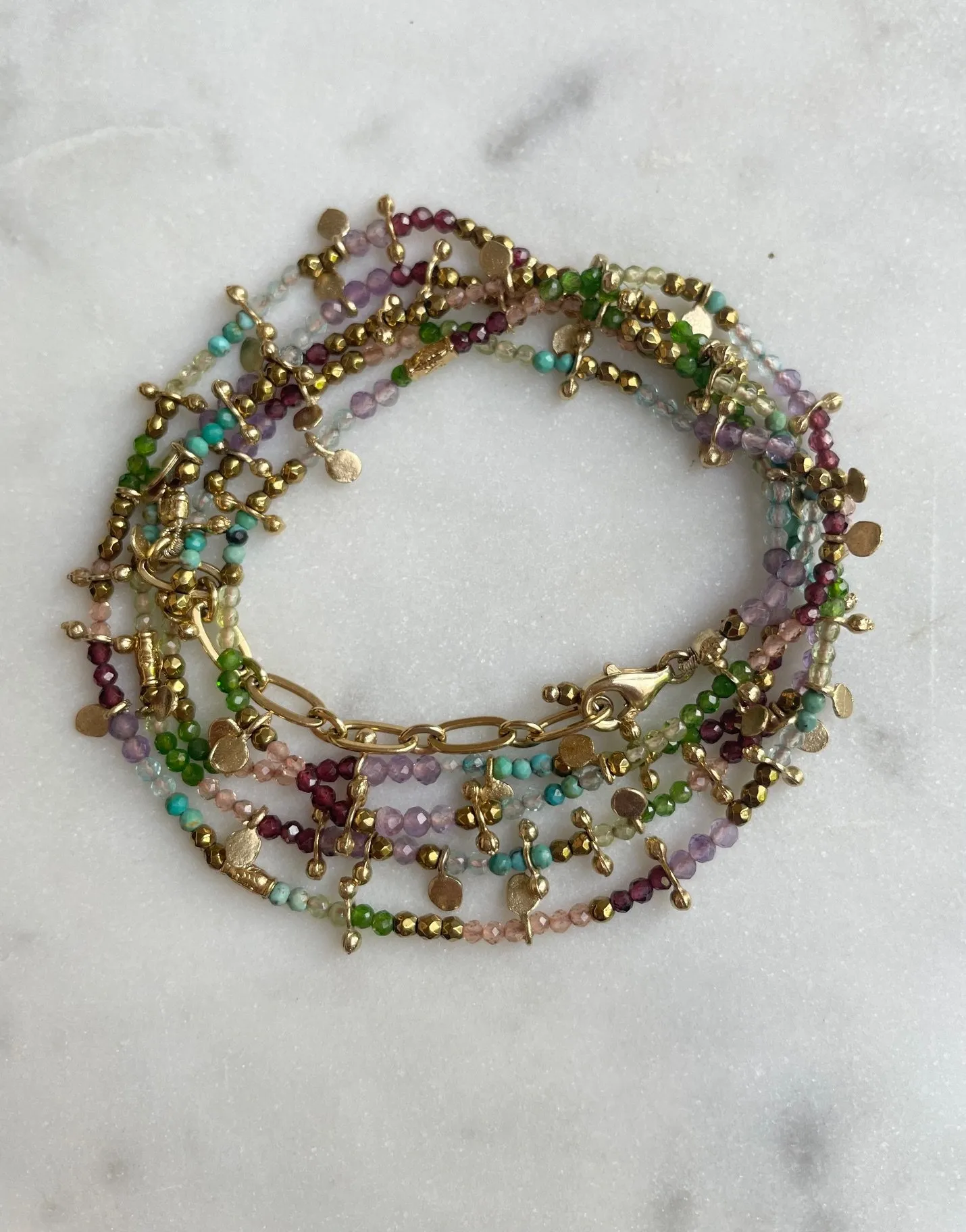 Nouveau ! ROOM SERVICE JEWELRY Collier Multitours Indian Rainbow