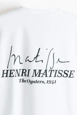 T-shirt Oversized Fit - Blanc/Henri Matisse — photo 4