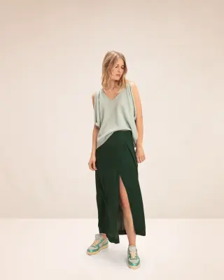 Jupe longue Save HK Green – Karma Koma — photo 1