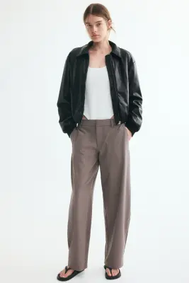 Pantalon chic avec jambes barrel - Taupe — photo 1