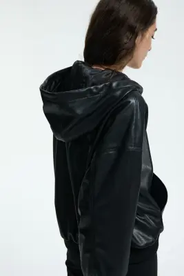 Veste en tissu enduit - Noir — photo 3