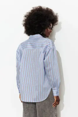 Chemise oversize rayée Femme — photo 4