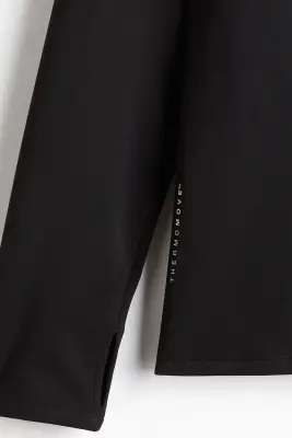 T-shirt de sport midlayer à col zippé ThermoMove™ - Noir — photo 4