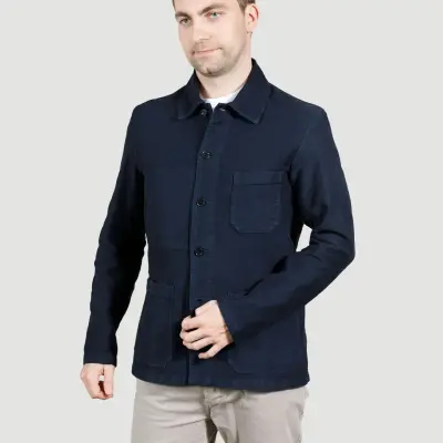 Veste Workwear en Moleskine en Coton Bio 4M/5 - Navy — photo 2
