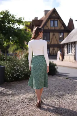 Mara Wrap Skirt - Dusty green floral — photo 3