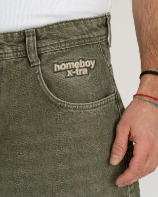 pantalon homeboy x-tra monster baggy dye denim – washed green — photo 4