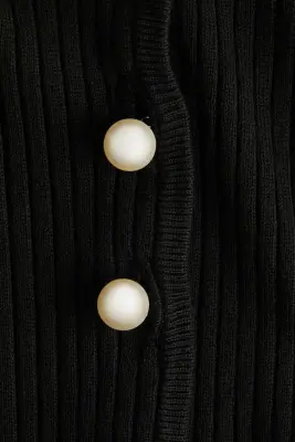 Gilet en maille côtelée - Noir — photo 3