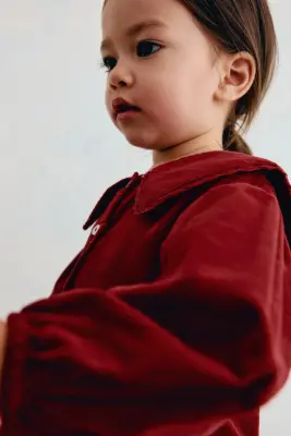 Robe en velours de coton côtelé - Rouge — photo 2