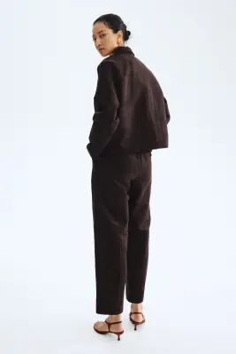 Embroidery-detail jacket - Marron foncé — photo 2
