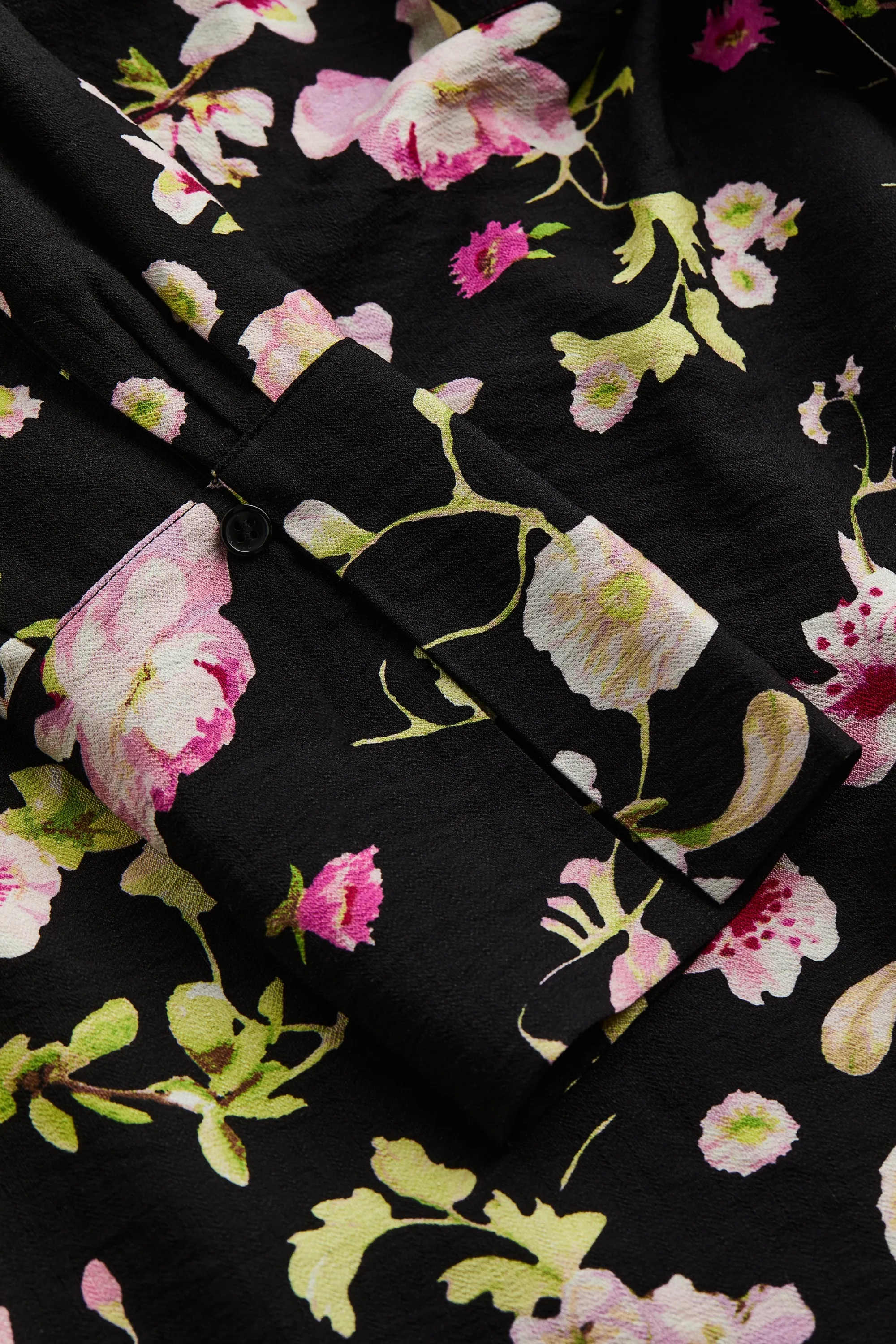 Robe portefeuille avec détail noué - Noir/fleuri