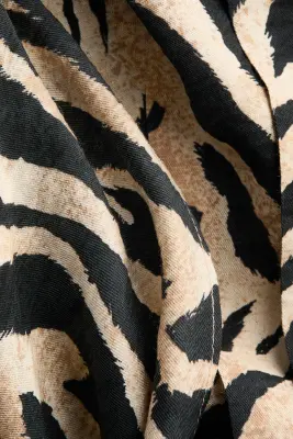 Jupe portefeuille - Beige/imprimé zèbre — photo 4