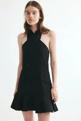 Robe blazer dos nu - Noir — photo 1