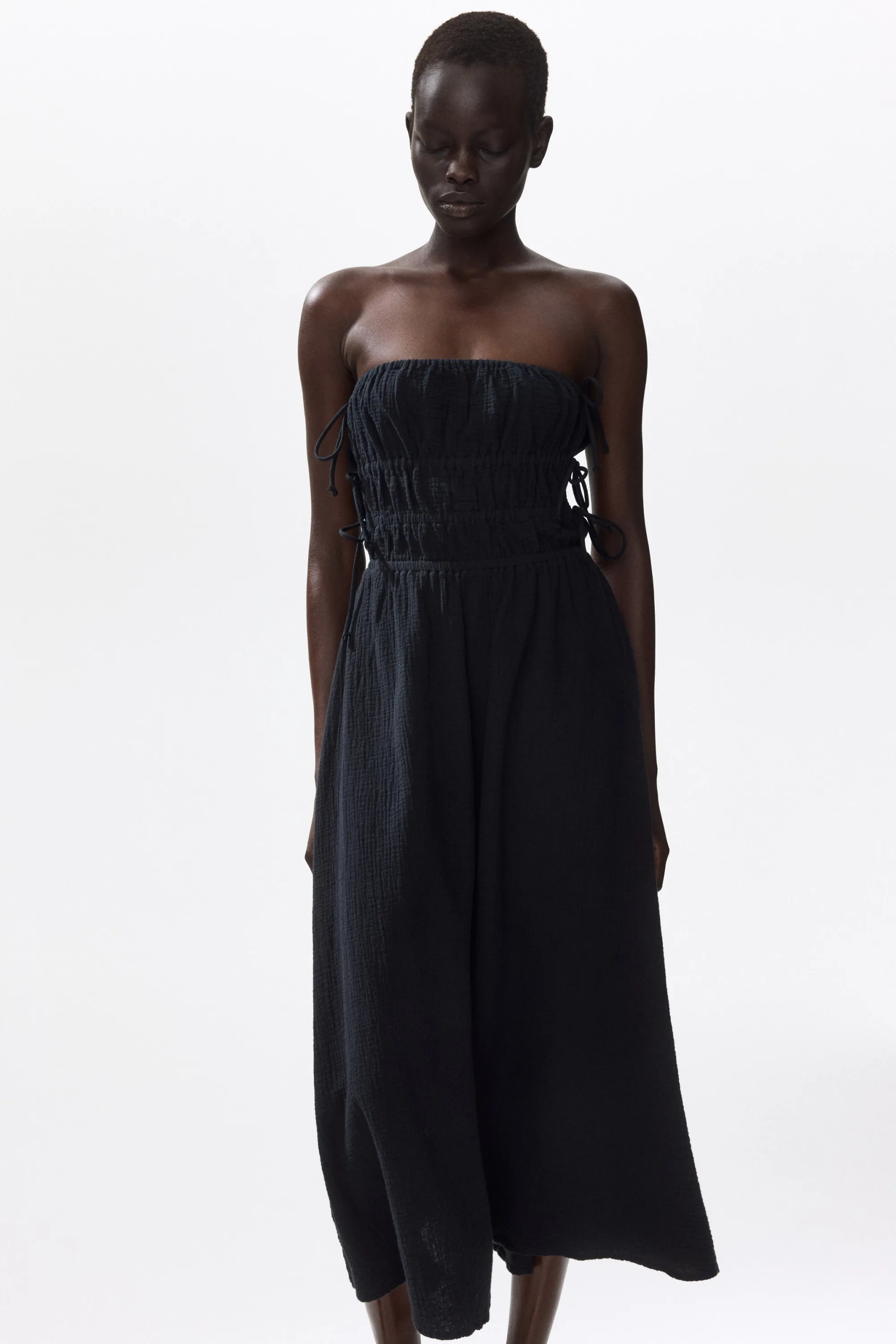 Robe bandeau en mousseline - Noir