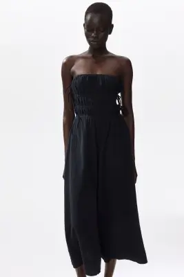 Robe bandeau en mousseline - Noir — photo 1