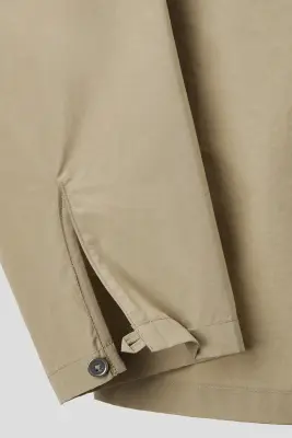 Chemise Loose Fit en coton avec col cubain - Vert kaki — photo 4