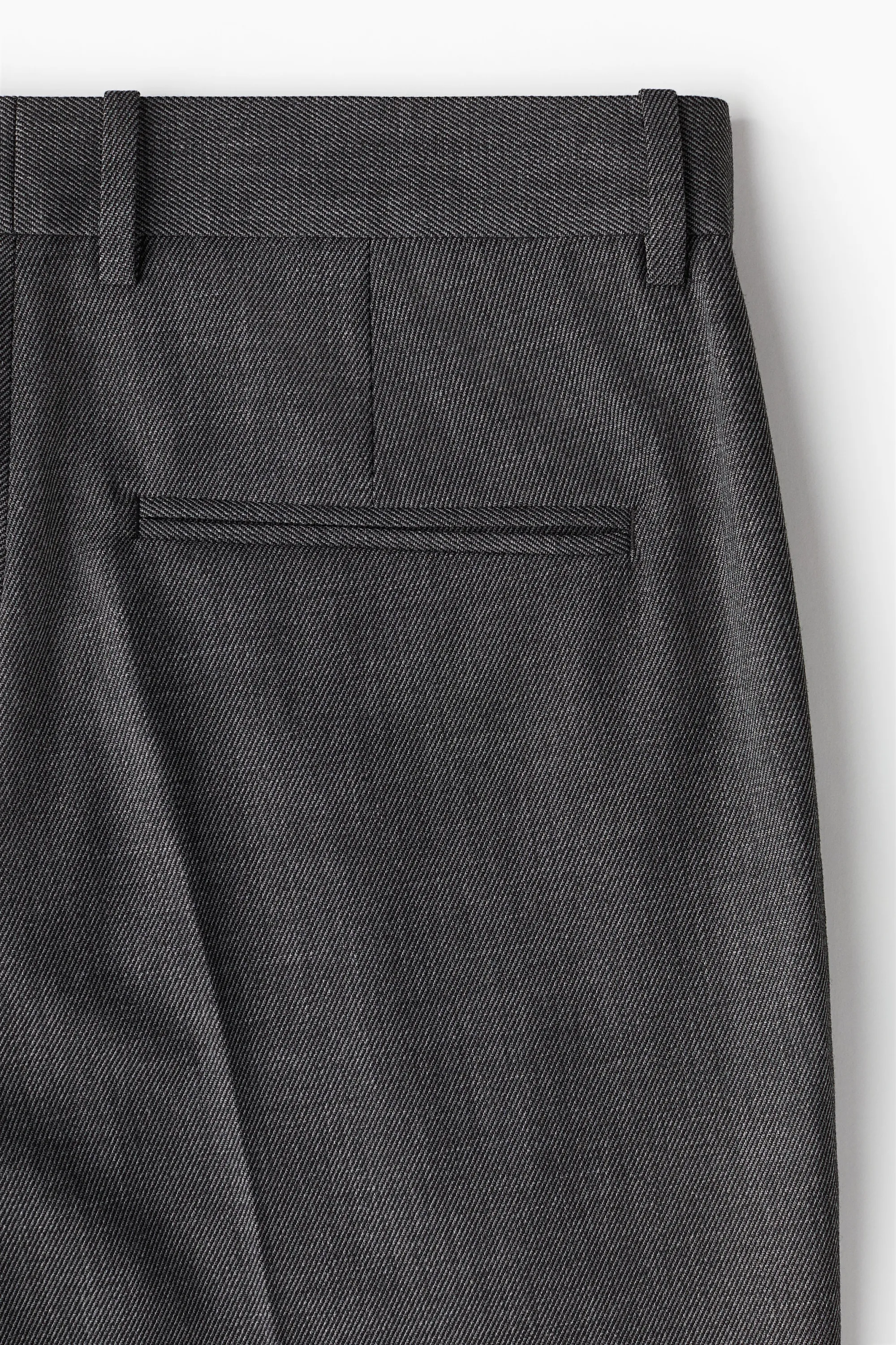 Pantalon de costume Relaxed Fit en laine mélangée - Gris foncé