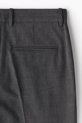 Pantalon de costume Relaxed Fit en laine mélangée - Gris foncé — photo 1