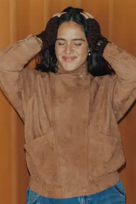 Blouson 100% cuir suédé Femme — photo 3