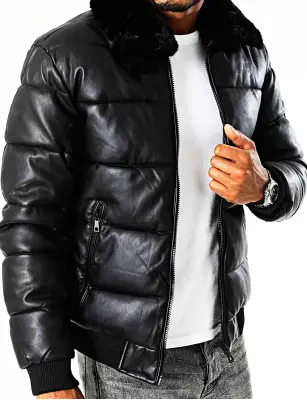 Blouson doudoune similicuir KAYMAXX — photo 3