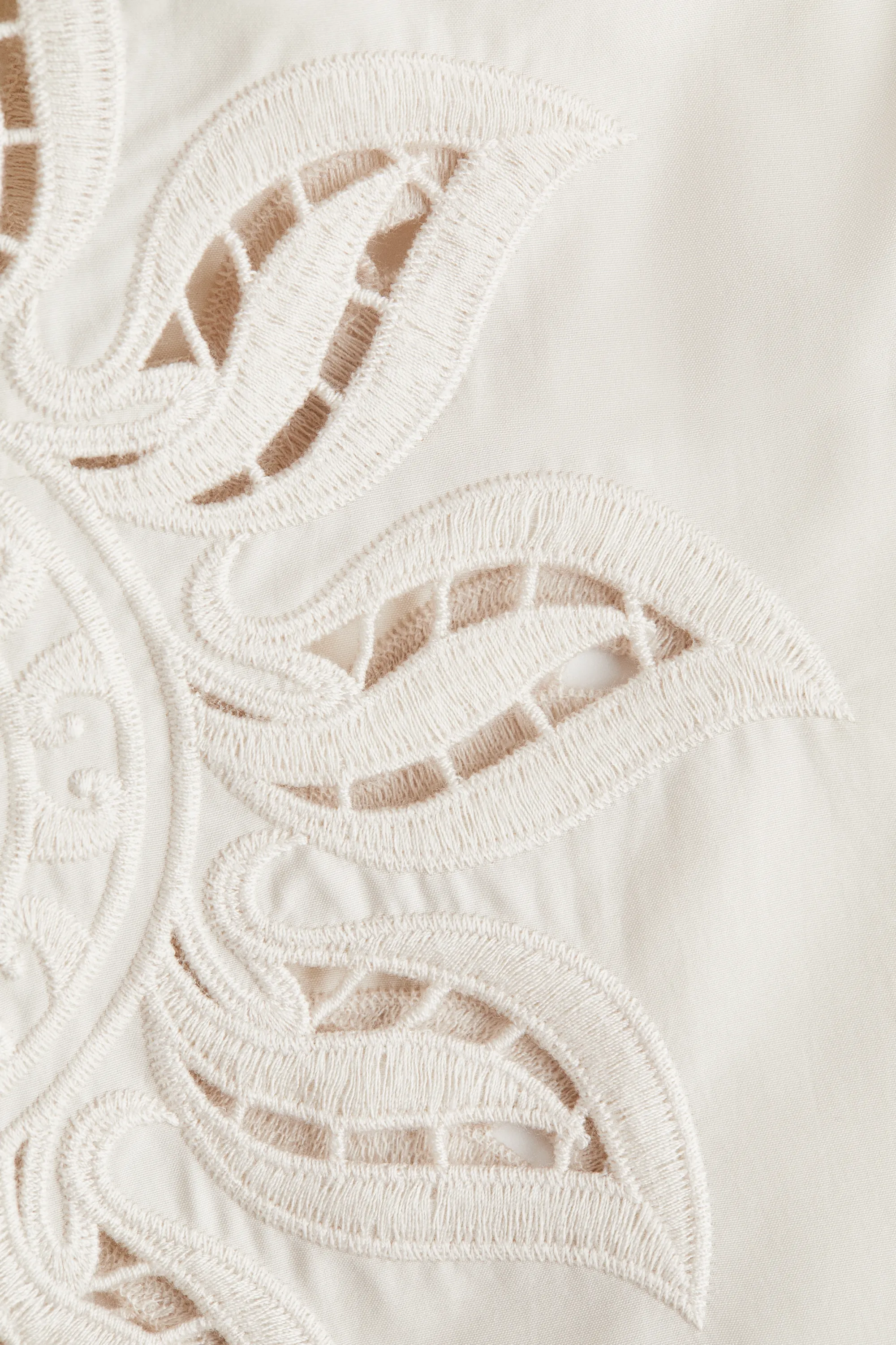 Robe avec broderie anglaise - Beige clair