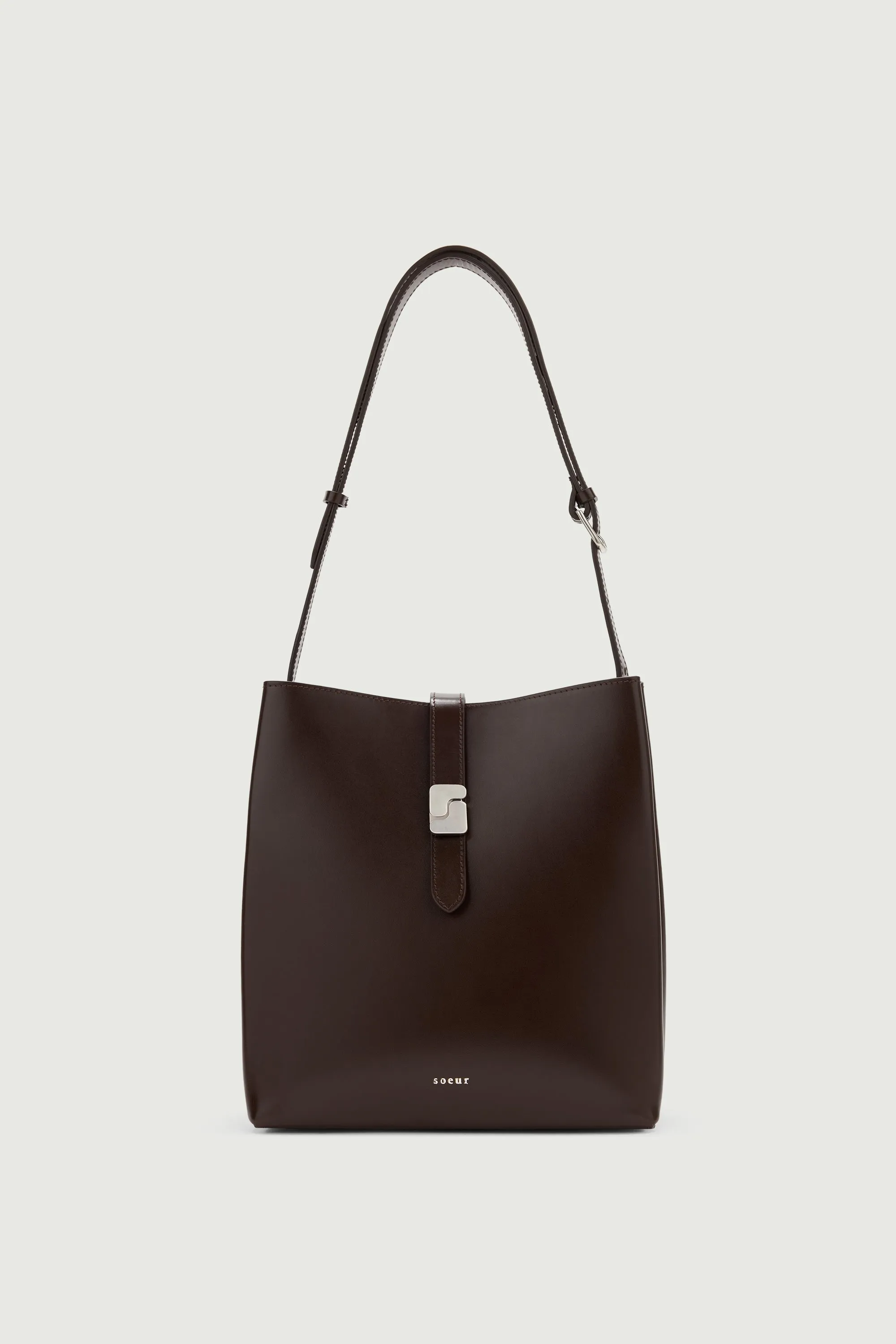SAC BELLO MARRON CHAUD FERMOIR ARGENTÉ
