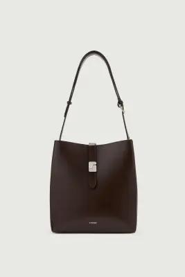 SAC BELLO MARRON CHAUD FERMOIR ARGENTÉ — photo 1