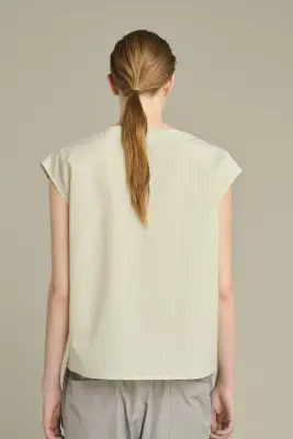 BLOUSE LORENA VERT/ÉCRU — photo 2