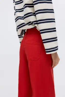 Pantalon en toile - Rouge vif — photo 3
