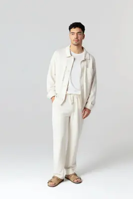 Veste Crème Manches Longues en Lyocel, Tencel / Coton Organique — photo 3