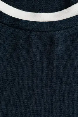 T-shirt à effet superposé - Bleu marine — photo 3
