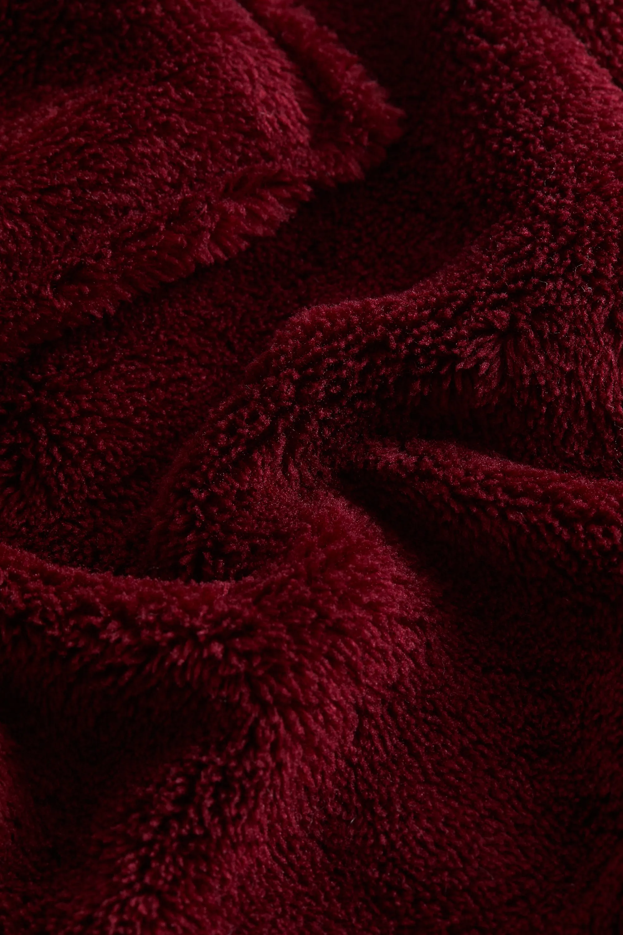 Robe de chambre avec détails brodés - Rouge foncé/A