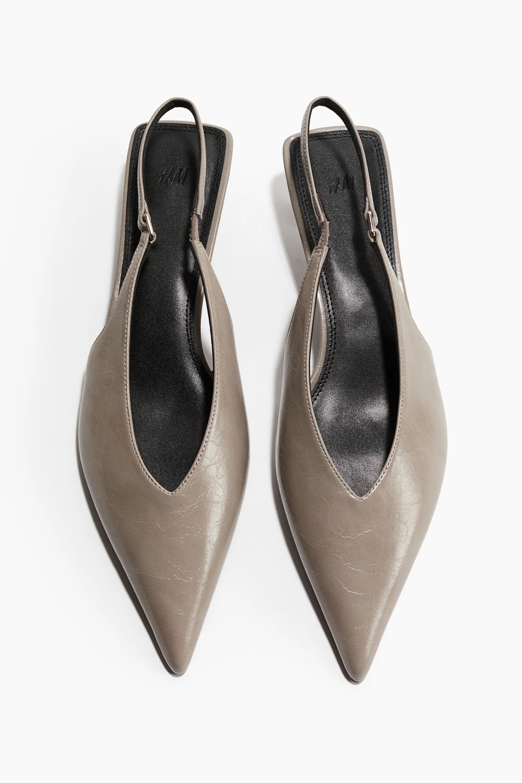 Escarpins à bride arrière avec talon kitten heel - Taupe